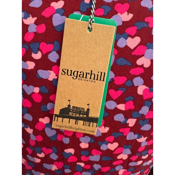 ModCloth SugarHill Brighton Love confetti hearts long sleeve midi dress 4 NWT - Picture 5 of 9